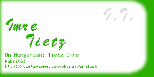 imre tietz business card